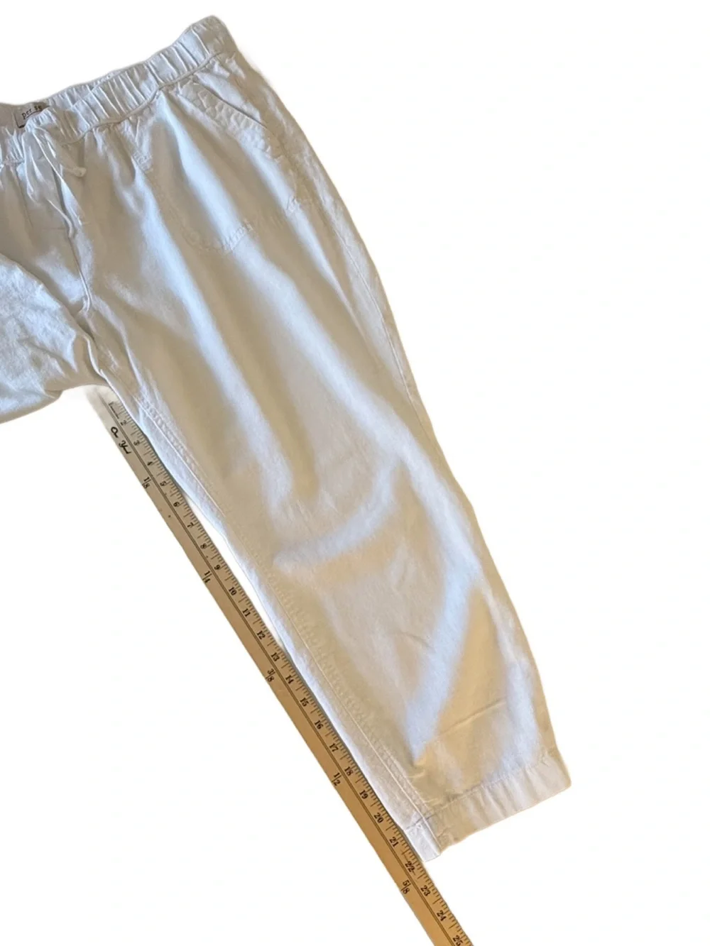 Per Se White Cropped Wide-Leg Pants. XL